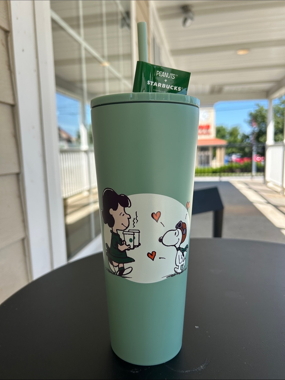 Starbucks Peanuts collection cold tumbler with straw Lucy Snoopy 24 oz NWT